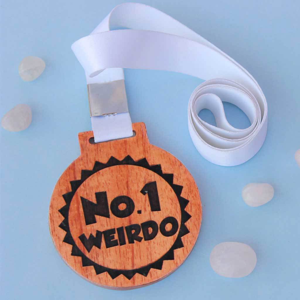 #1 Weirdo Wooden Medal