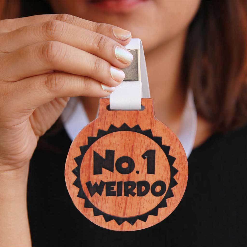 #1 Weirdo Wooden Medal - Image 2