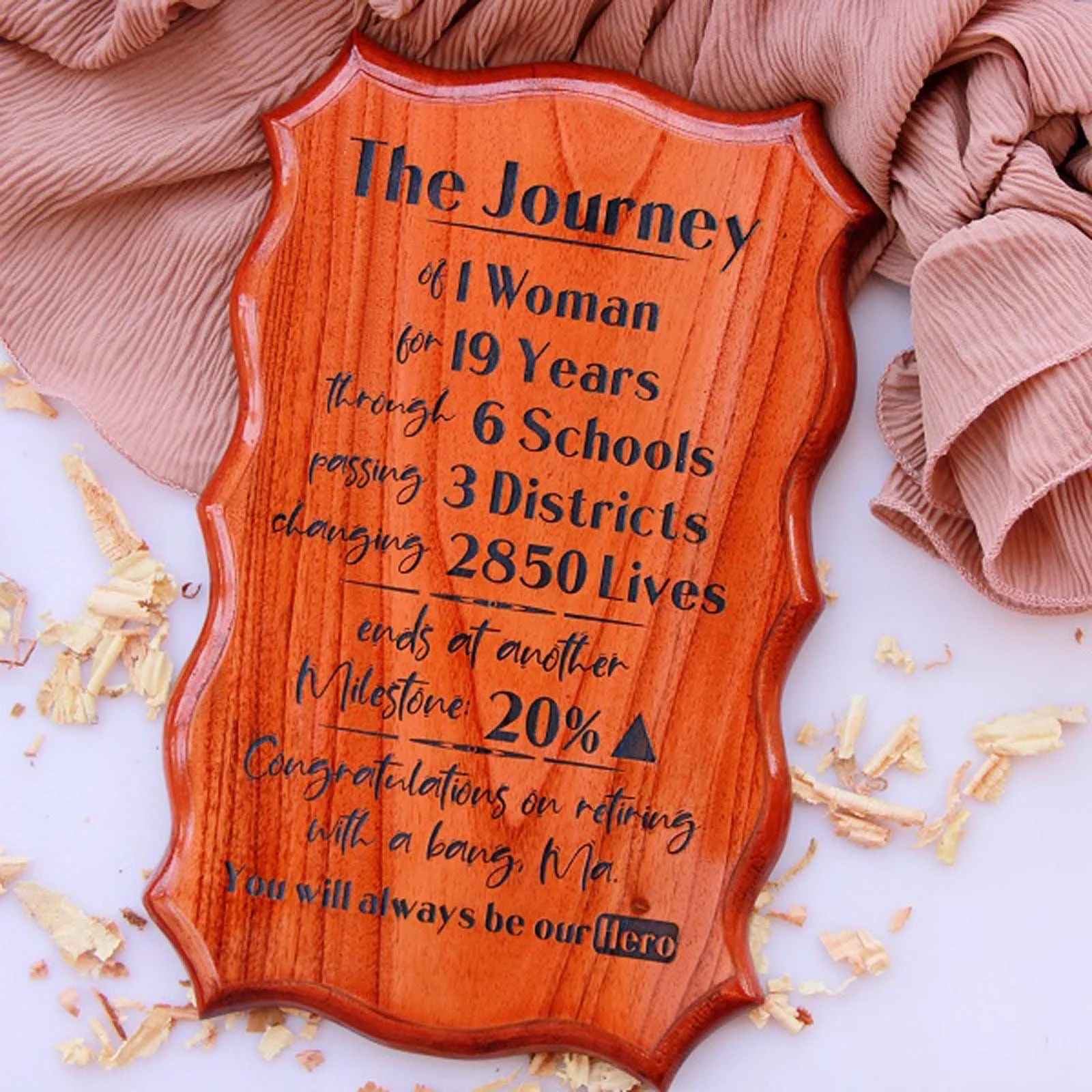 A Teacher's Journey Wooden Plaque | Retirement Gift For Teacher