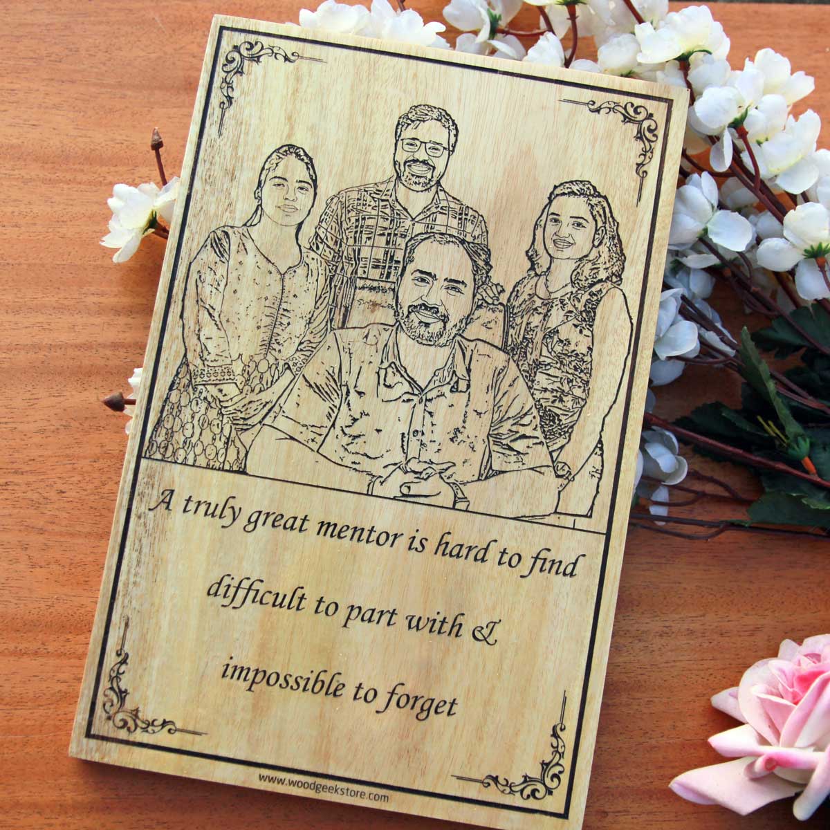 Thank You For Being Our Mentor Engraved Wood Frame For Teachers - Image 3