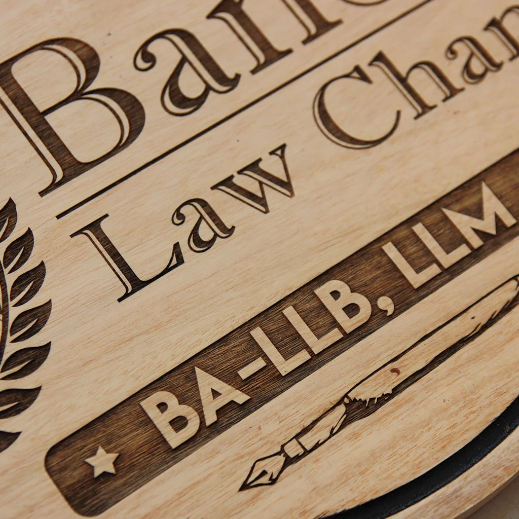 Advocate Office Name Plate - Hanging Wooden Sign - Image 5