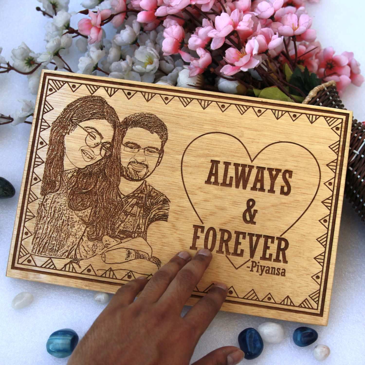 Always & Forever – Engraved Wooden Frame | Personalized Love Gift - Image 2