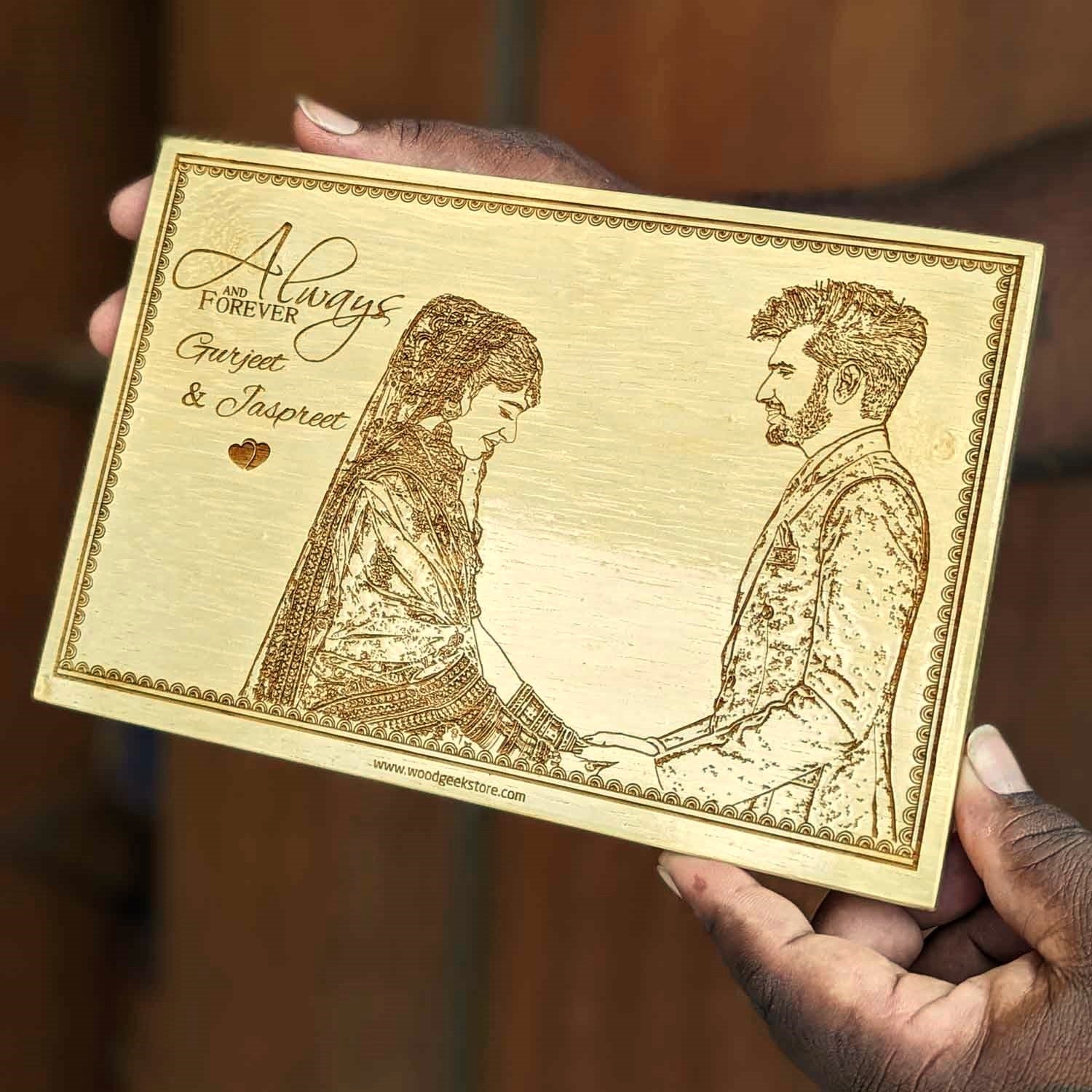 Always & Forever – Engraved Wooden Frame | Personalized Love Gift - Image 3