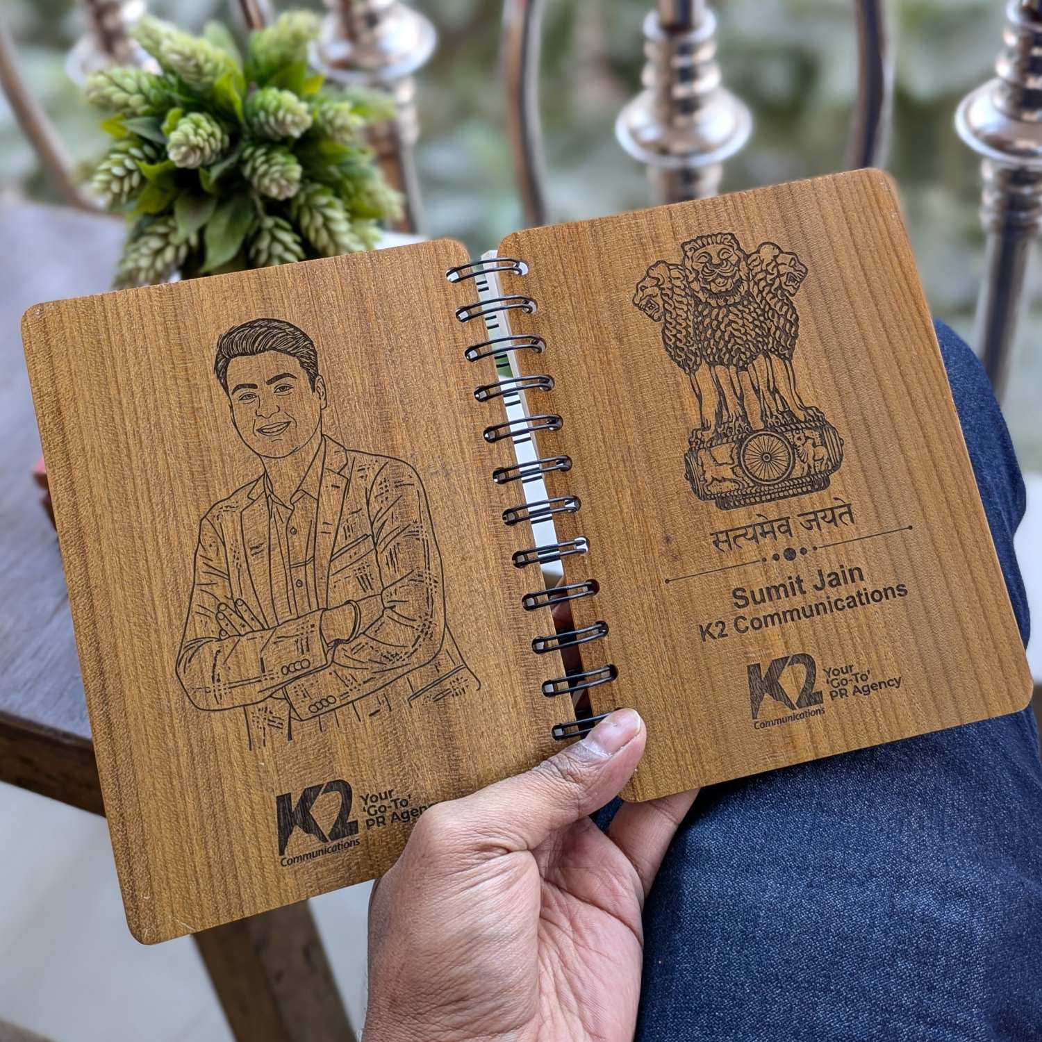 Ashok Stambh Engraved Wood Diary | Ashoka Pillar National Emblem Wood Notebook - Image 14