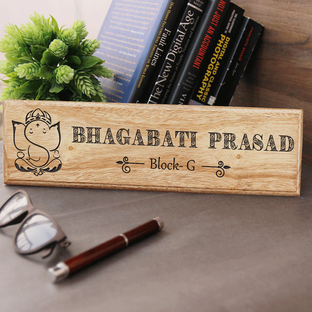 Auspicious Home Name Plate - Personalized Wooden Nameplate - Image 3