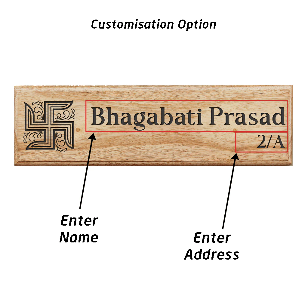 Auspicious Home Name Plate - Personalized Wooden Nameplate - Image 6
