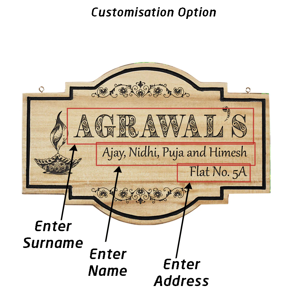 Auspicious Name Boards For House - Hanging Wooden Sign - Image 10