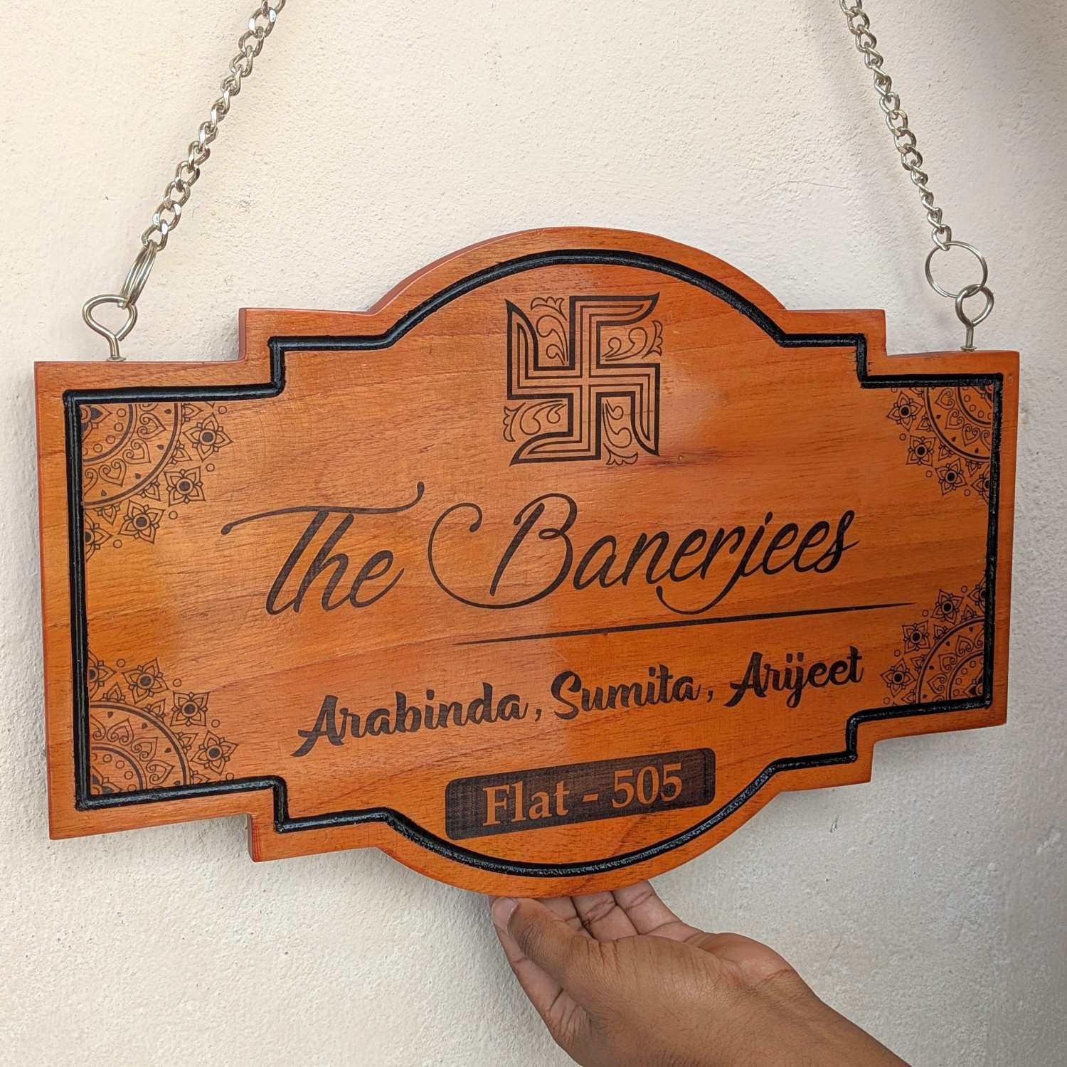 Auspicious Name Boards For House - Hanging Wooden Sign - Image 3