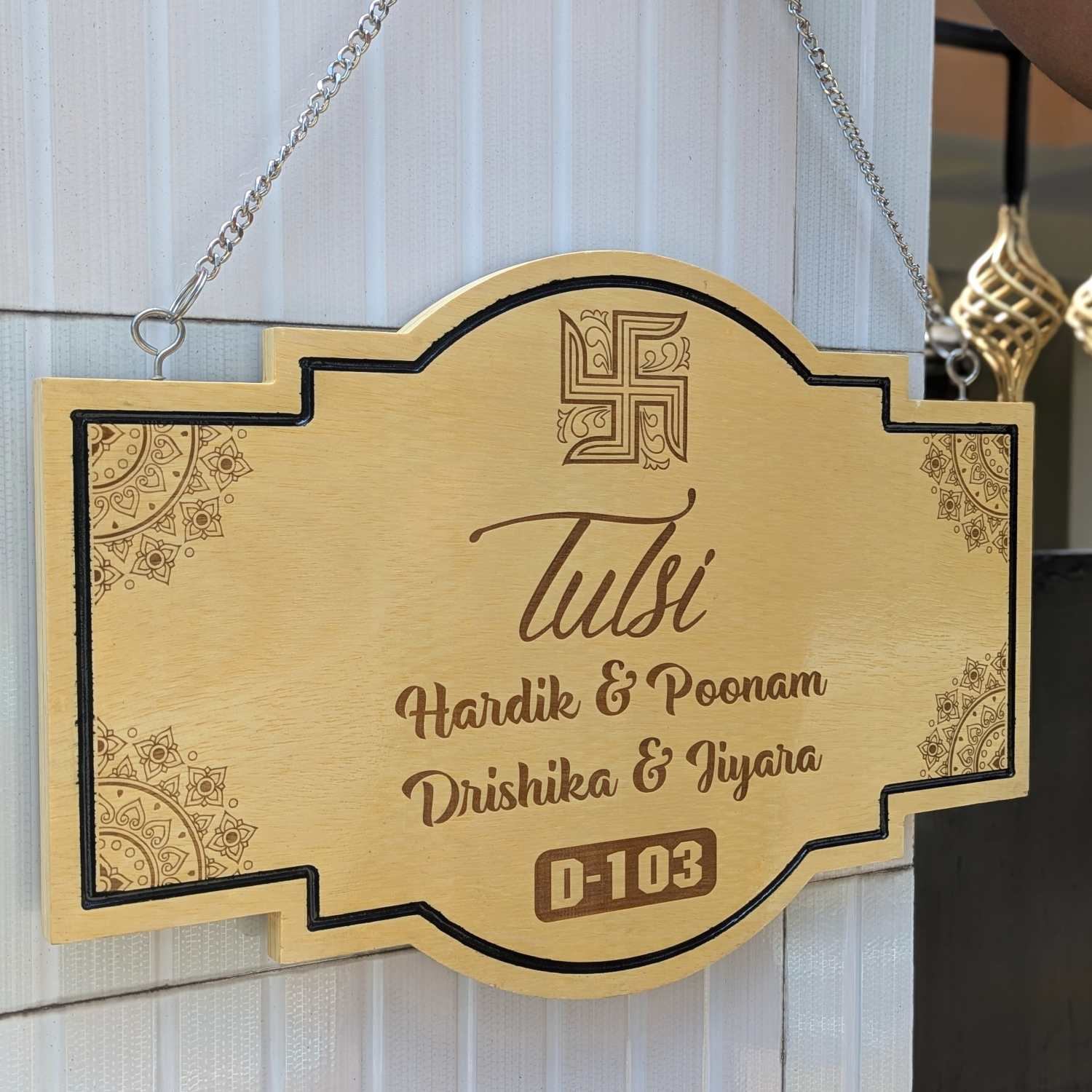 Auspicious Name Boards For House - Hanging Wooden Sign - Image 4