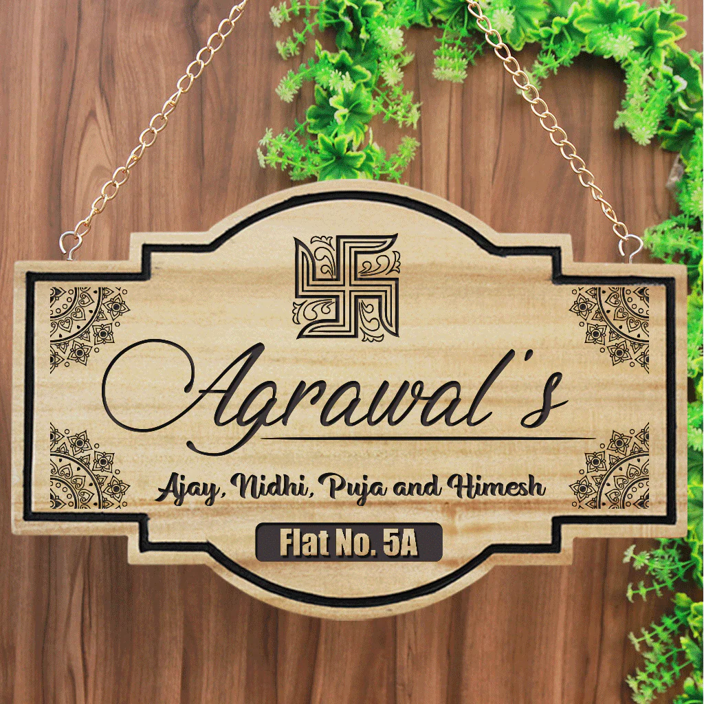 Auspicious Name Boards For House - Hanging Wooden Sign - Image 7