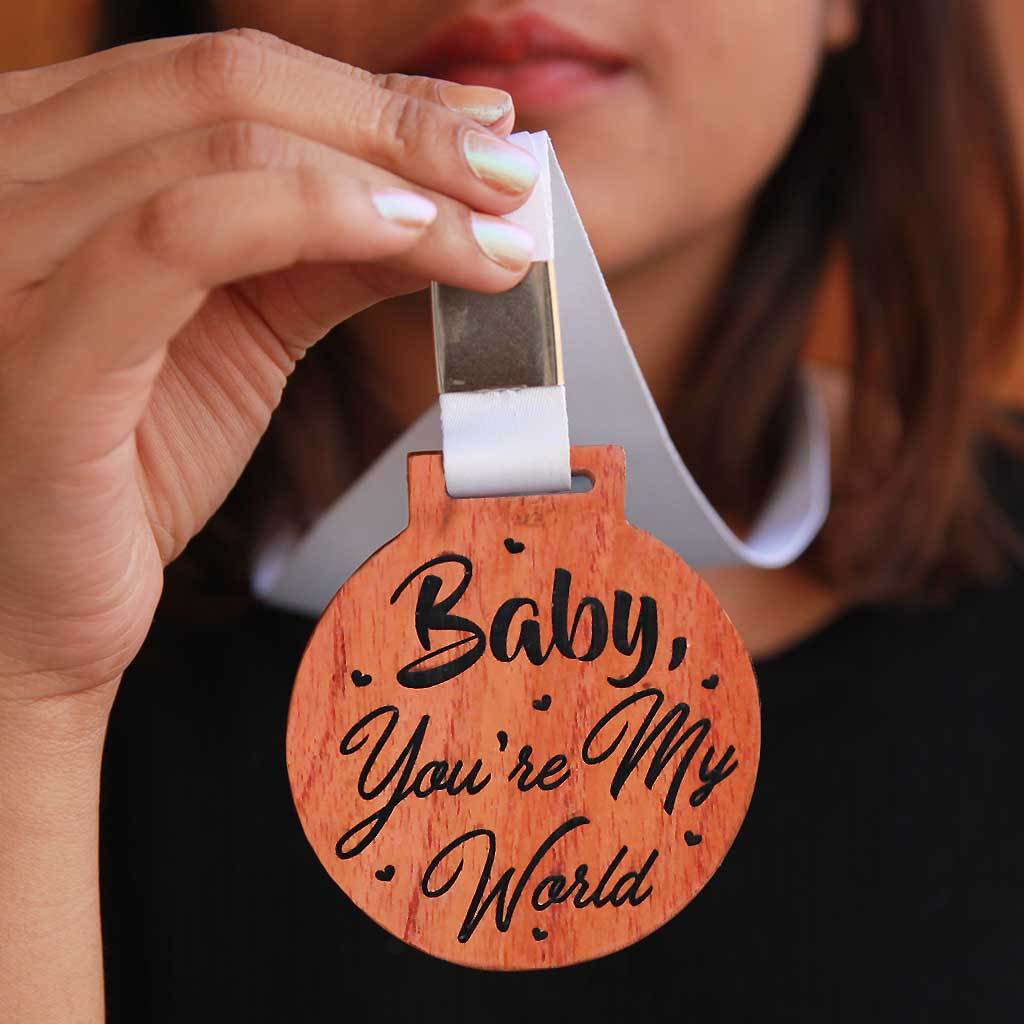 Baby You're My World Wooden Medal - Image 2