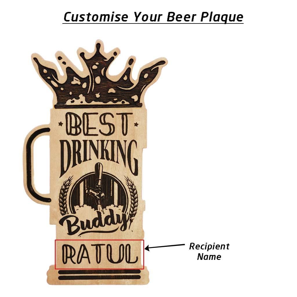 Best Drinking Buddy Personalized Wooden Award Plaque - Image 3