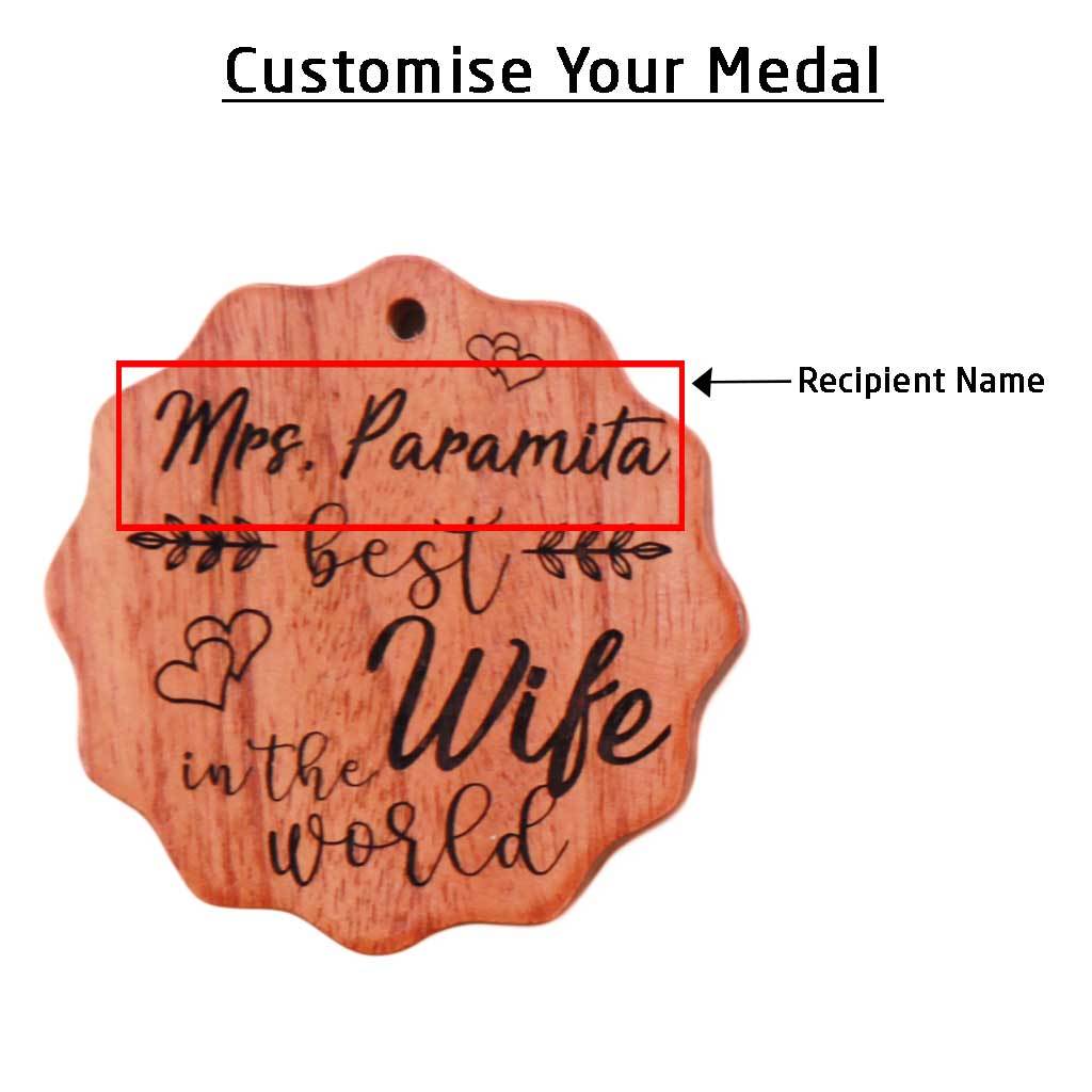 Best Wife In The World Wooden Medal - Image 4