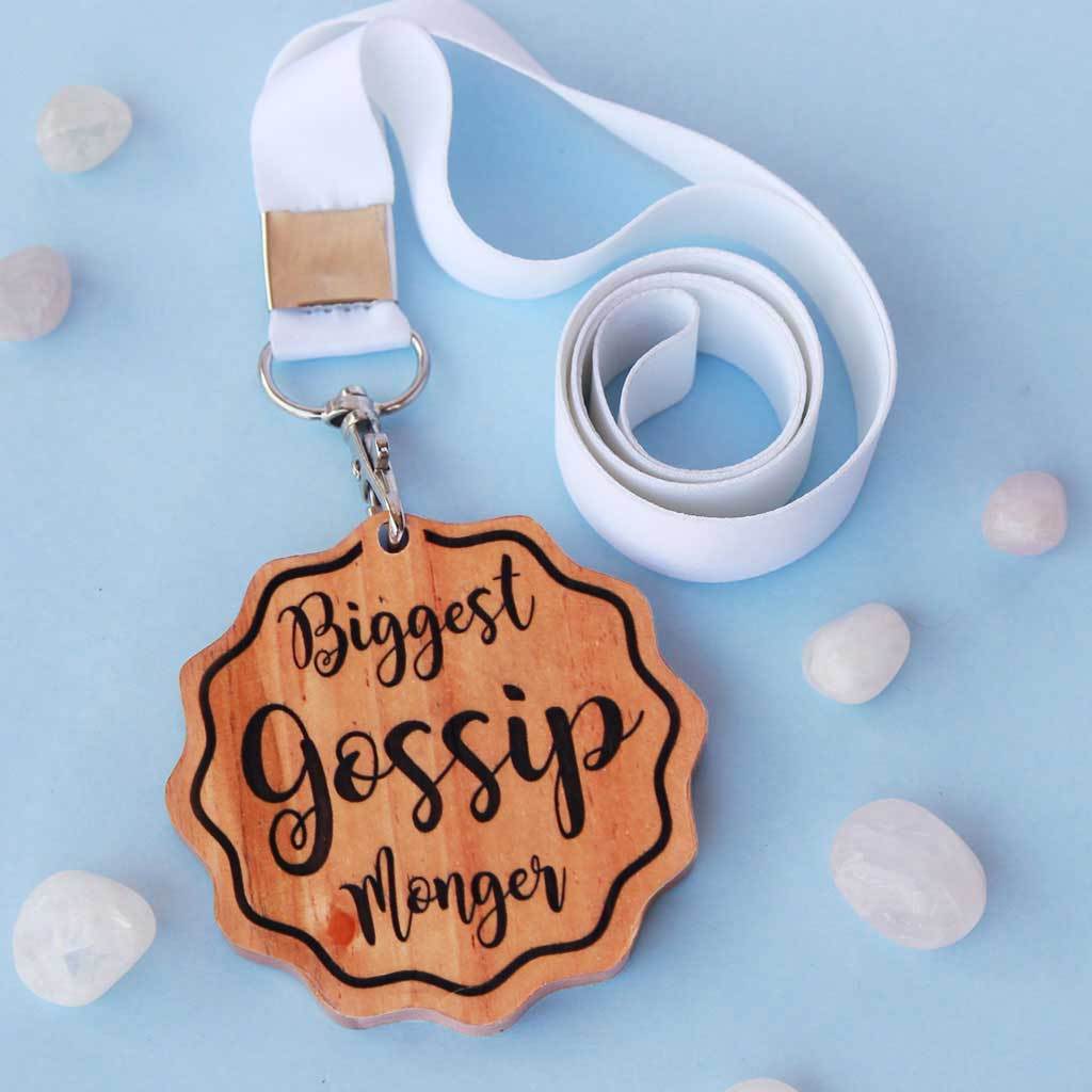 Biggest Gossip Monger Wooden Medal