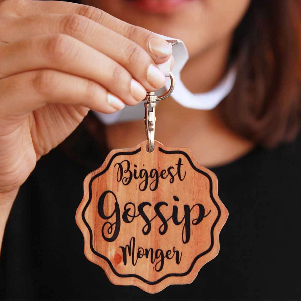 Biggest Gossip Monger Wooden Medal - Image 2