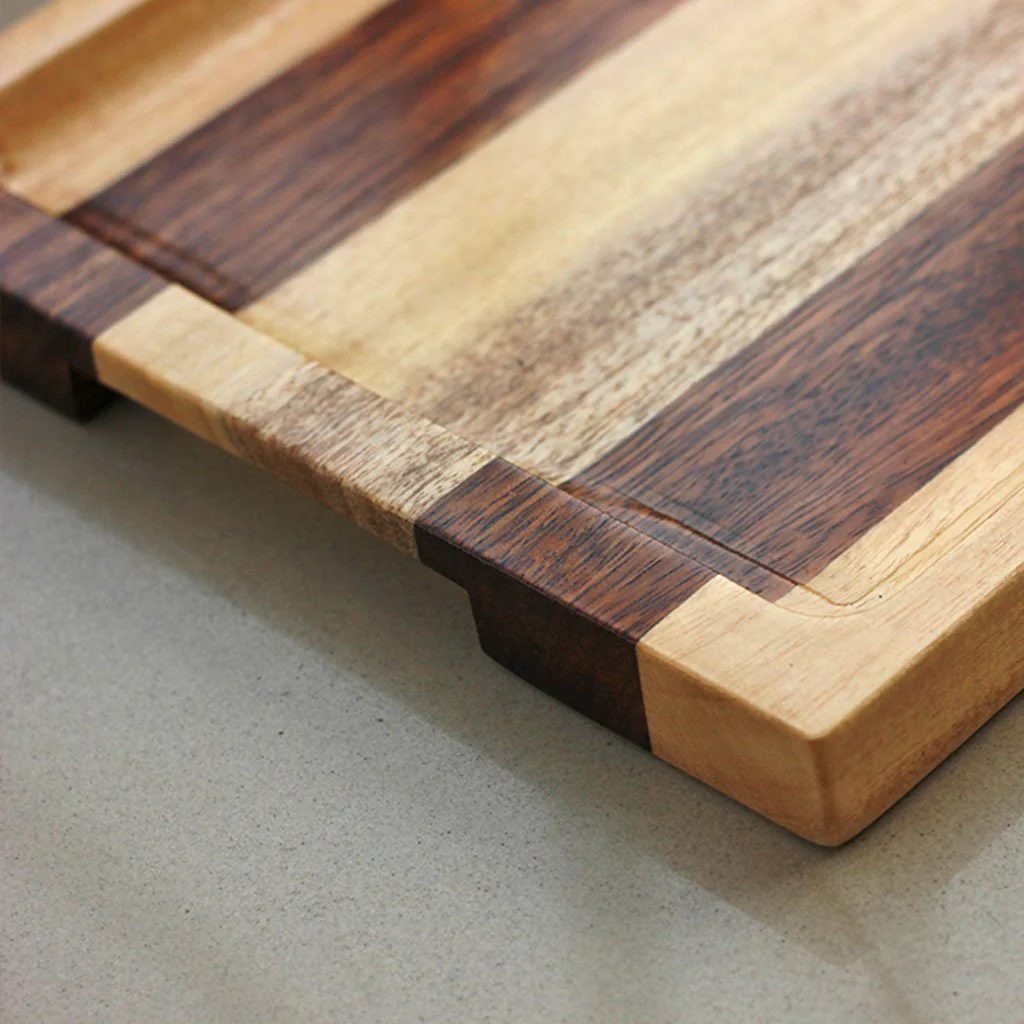 Birch & Walnut Striped Wooden Tray - Image 3