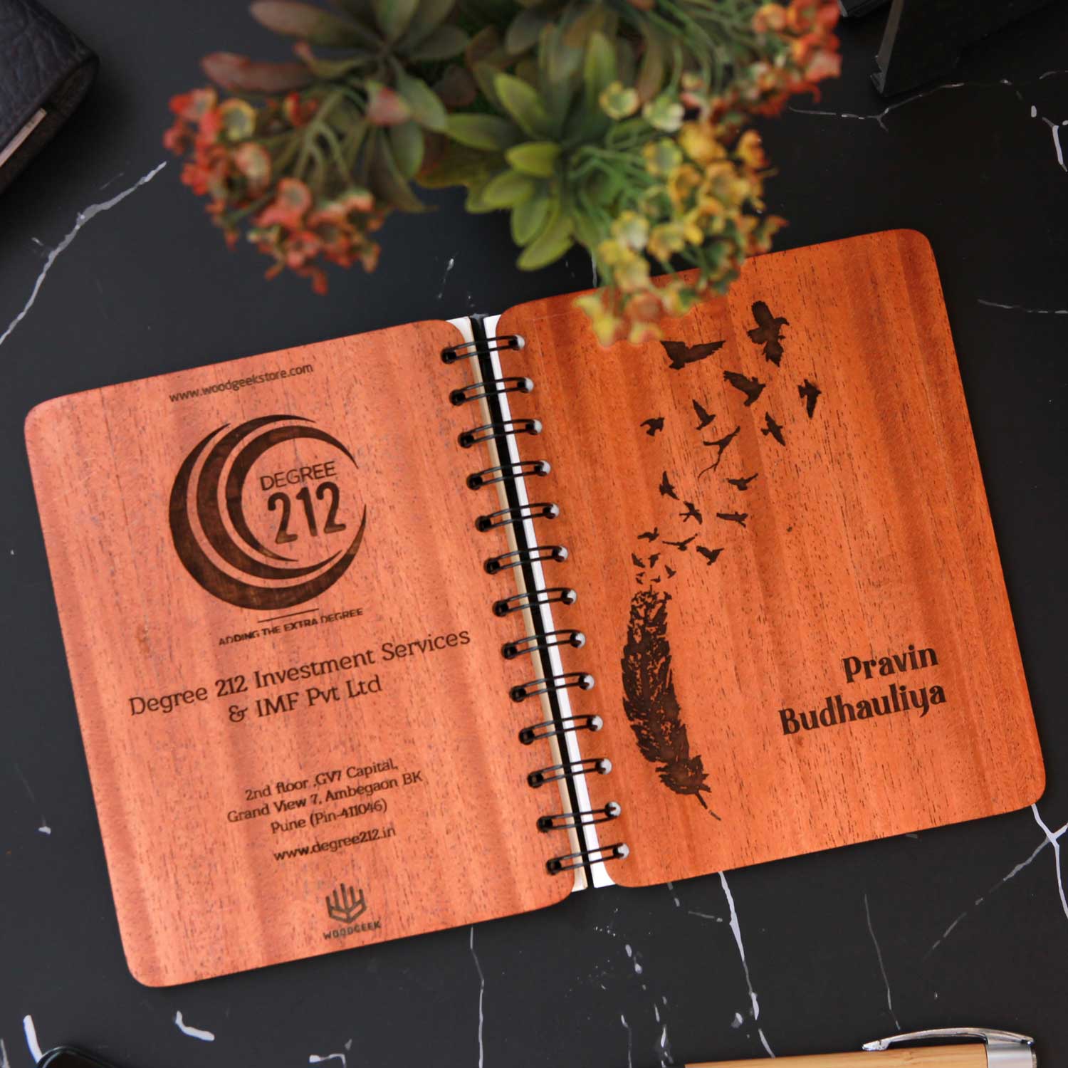 Birds of a Feather - Personalized Wooden Notebook - Image 4