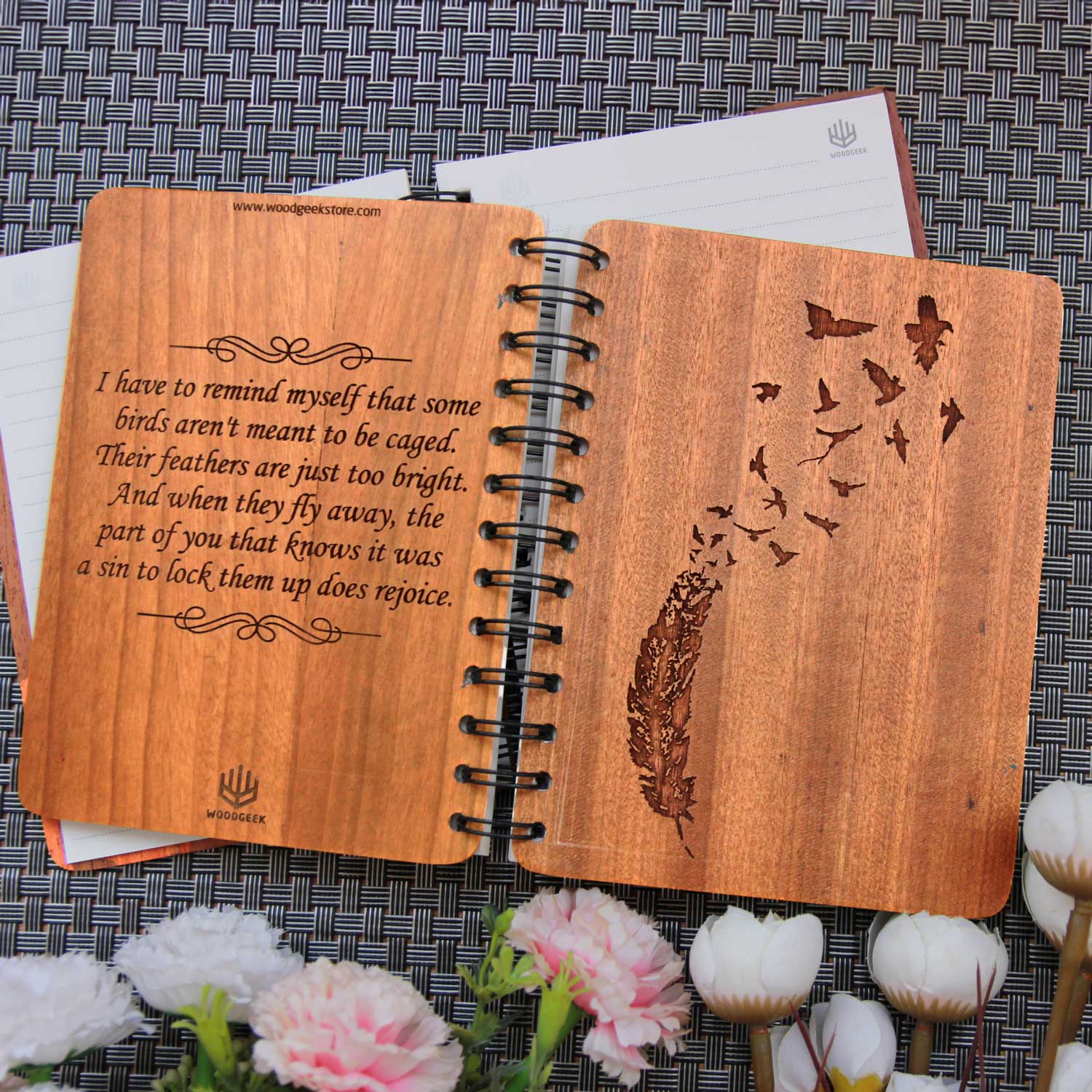 Birds of a Feather - Personalized Wooden Notebook - Image 5
