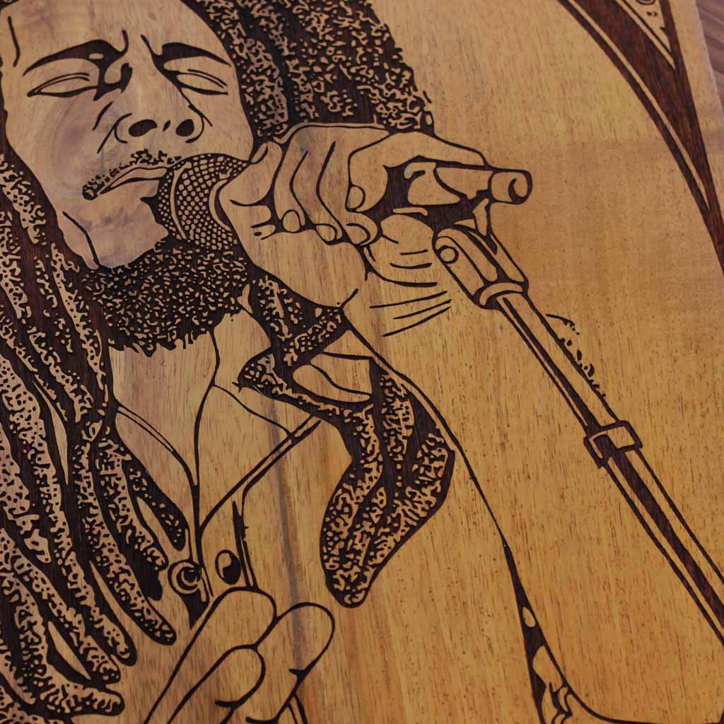 Bob Marley Carved Wooden Poster - Image 3