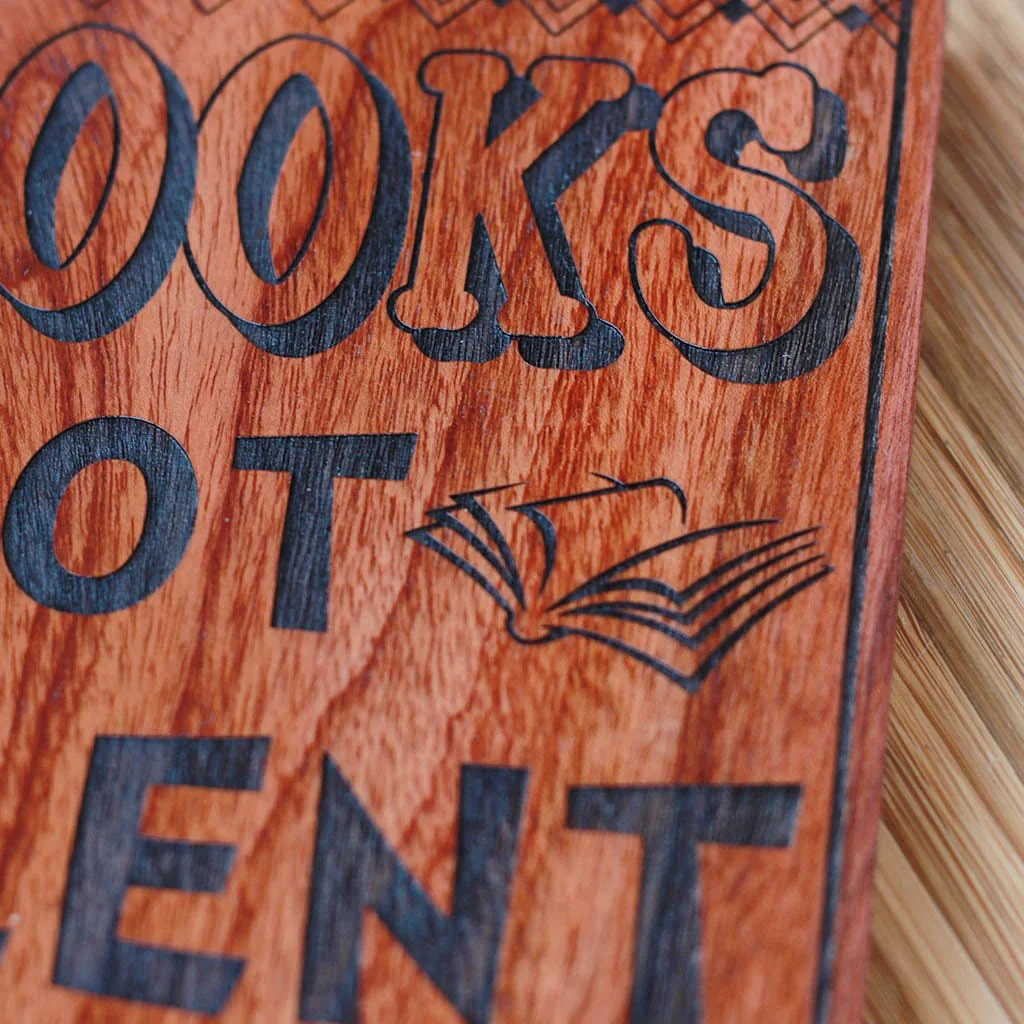 Books Not Lent Here Engraved Wood Sign - Image 4