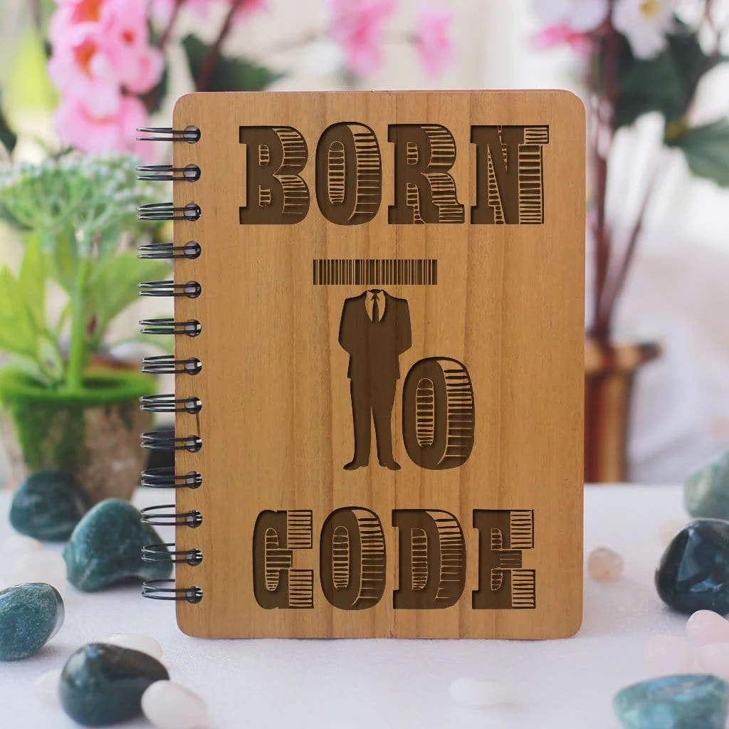 Born To Code - Personalized Wooden Notebook
