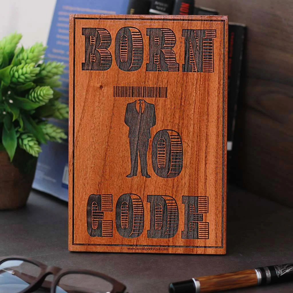Born To Code Engraved Wood Sign - Image 2