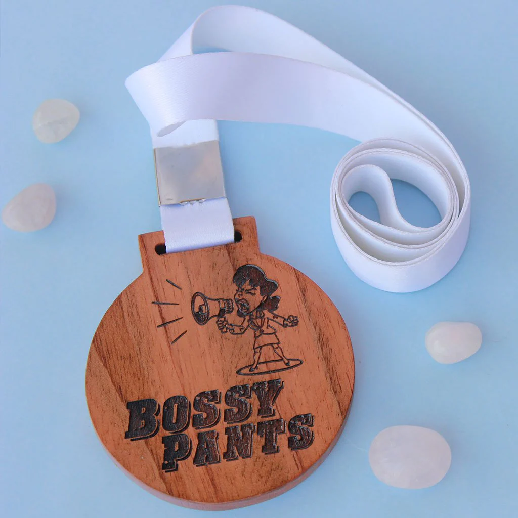 Bossypants Wooden Medal