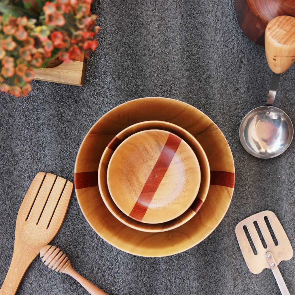 Bowls handmade from wood | Wooden bowls - Set of 3 | Bowls Online - Image 6