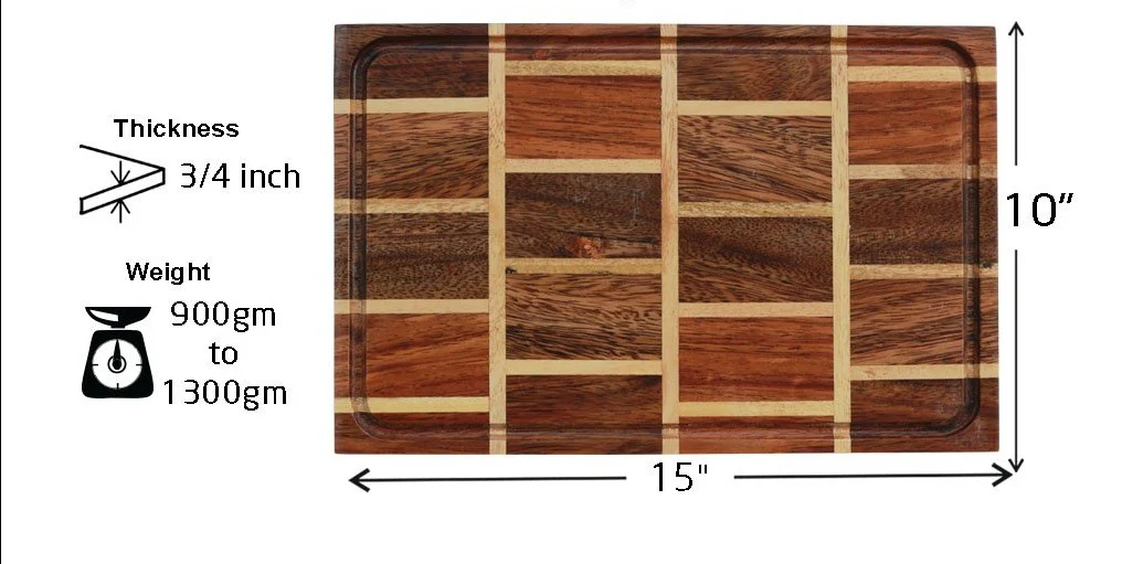 Brick Pattern Wooden Chopping Board - Image 6
