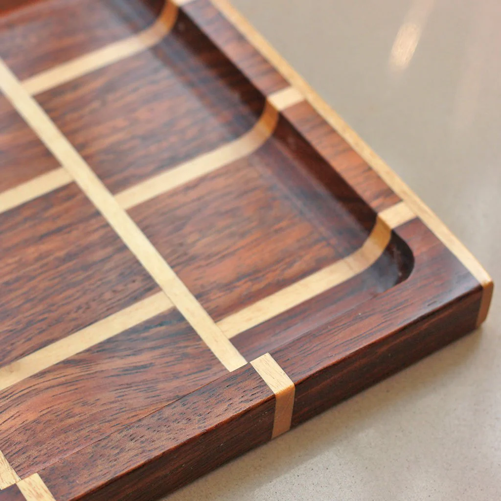 Brick Pattern Wooden Tray - Image 3