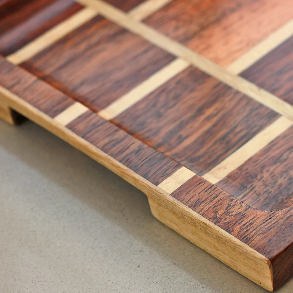 Brick Pattern Wooden Tray - Image 4