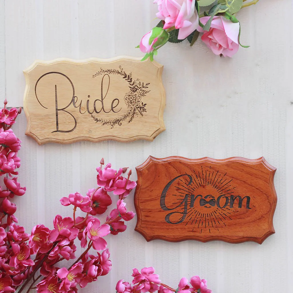 Bride & Groom / Team Bride & Team Groom Wooden Wedding Sign
