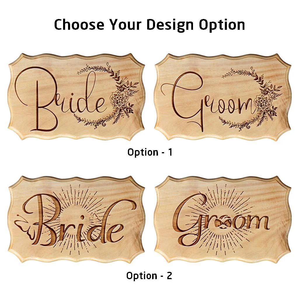 Bride & Groom / Team Bride & Team Groom Wooden Wedding Sign - Image 5
