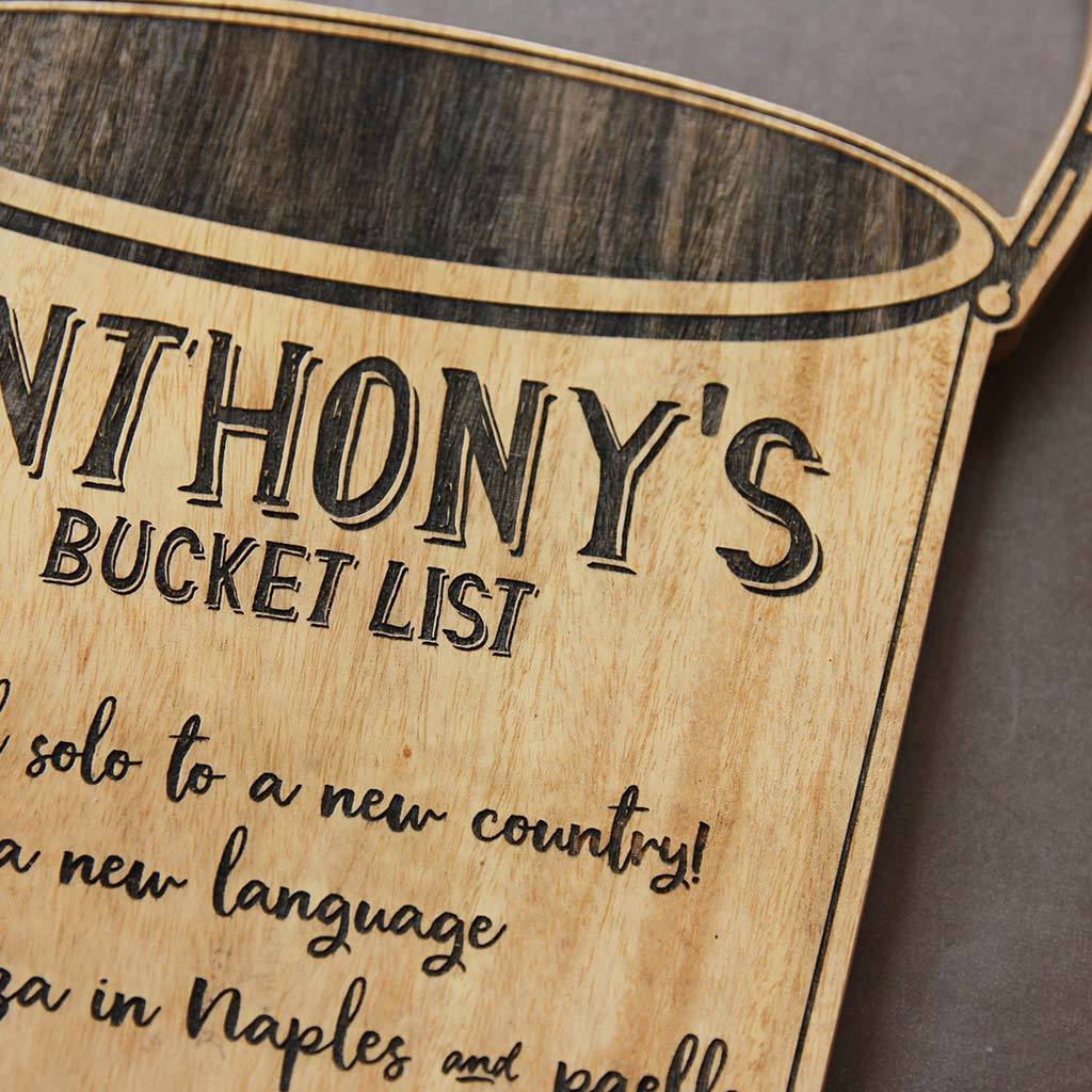 Bucket List Engraved Wood Sign - Image 3