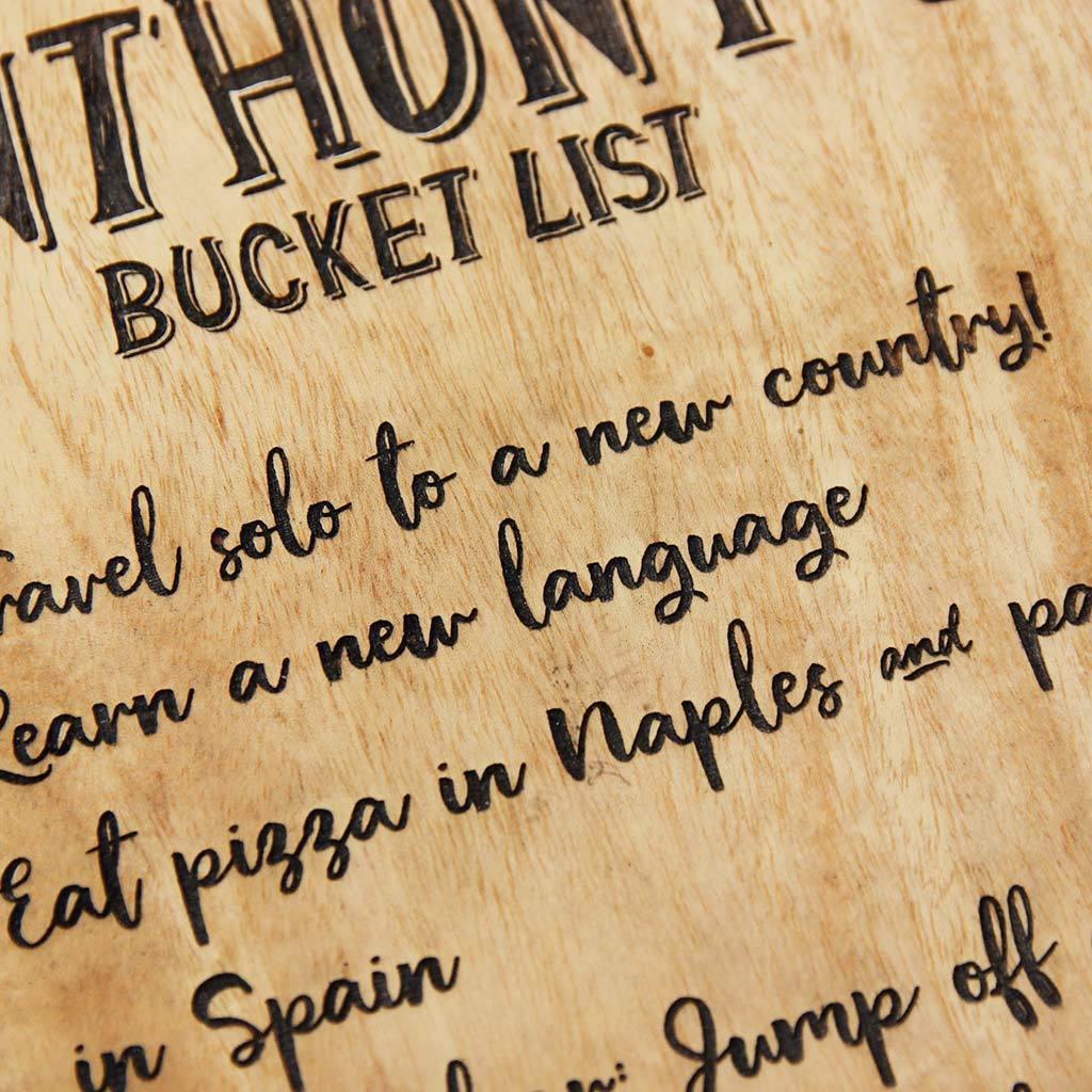Bucket List Engraved Wood Sign - Image 4