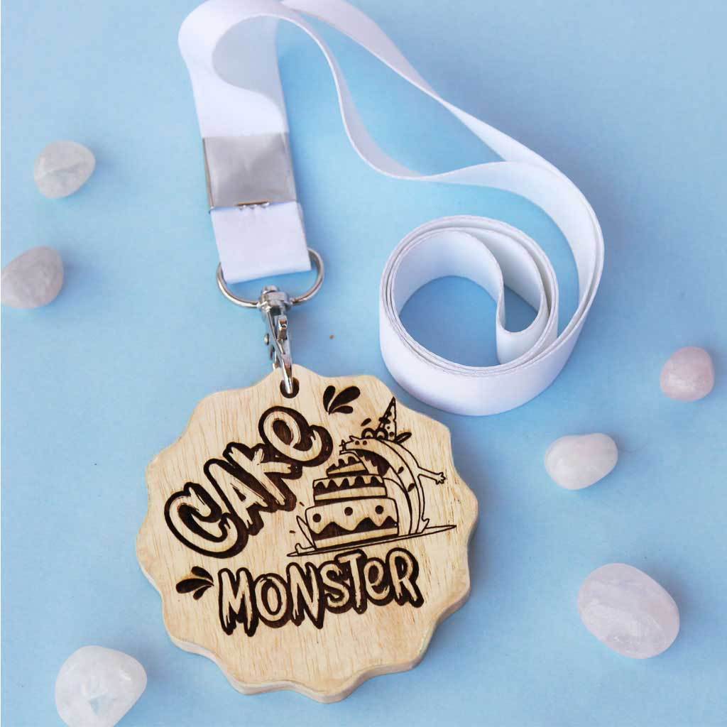 Cake Monster Wooden Medal