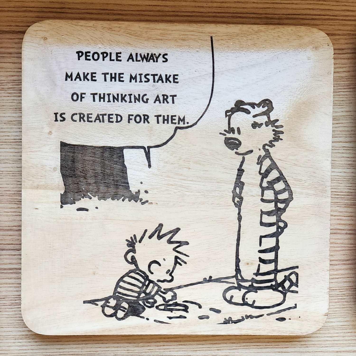 Calvin and Hobbes - Engraved Wooden Coasters - 9 Pieces - Image 10