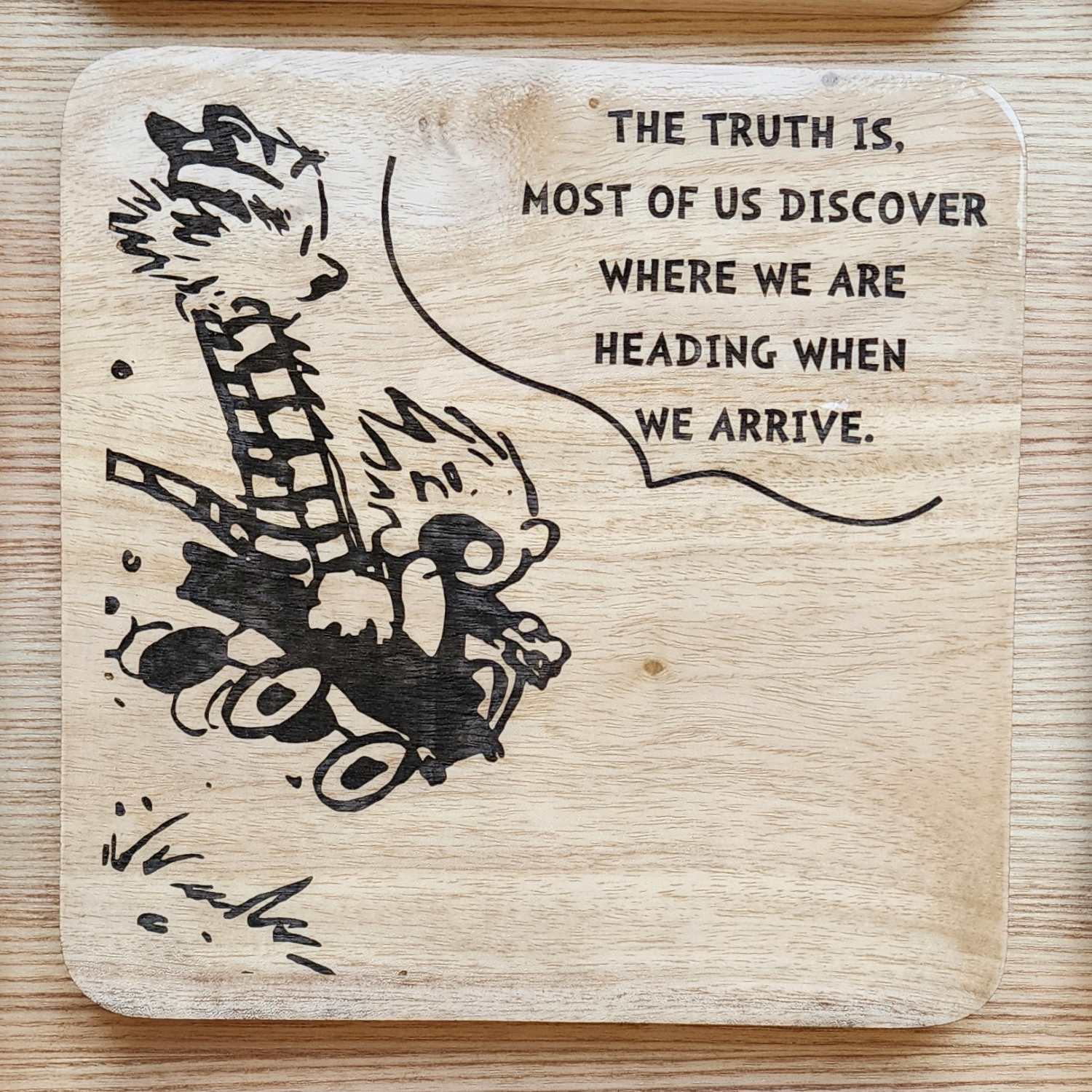 Calvin and Hobbes - Engraved Wooden Coasters - 9 Pieces - Image 11