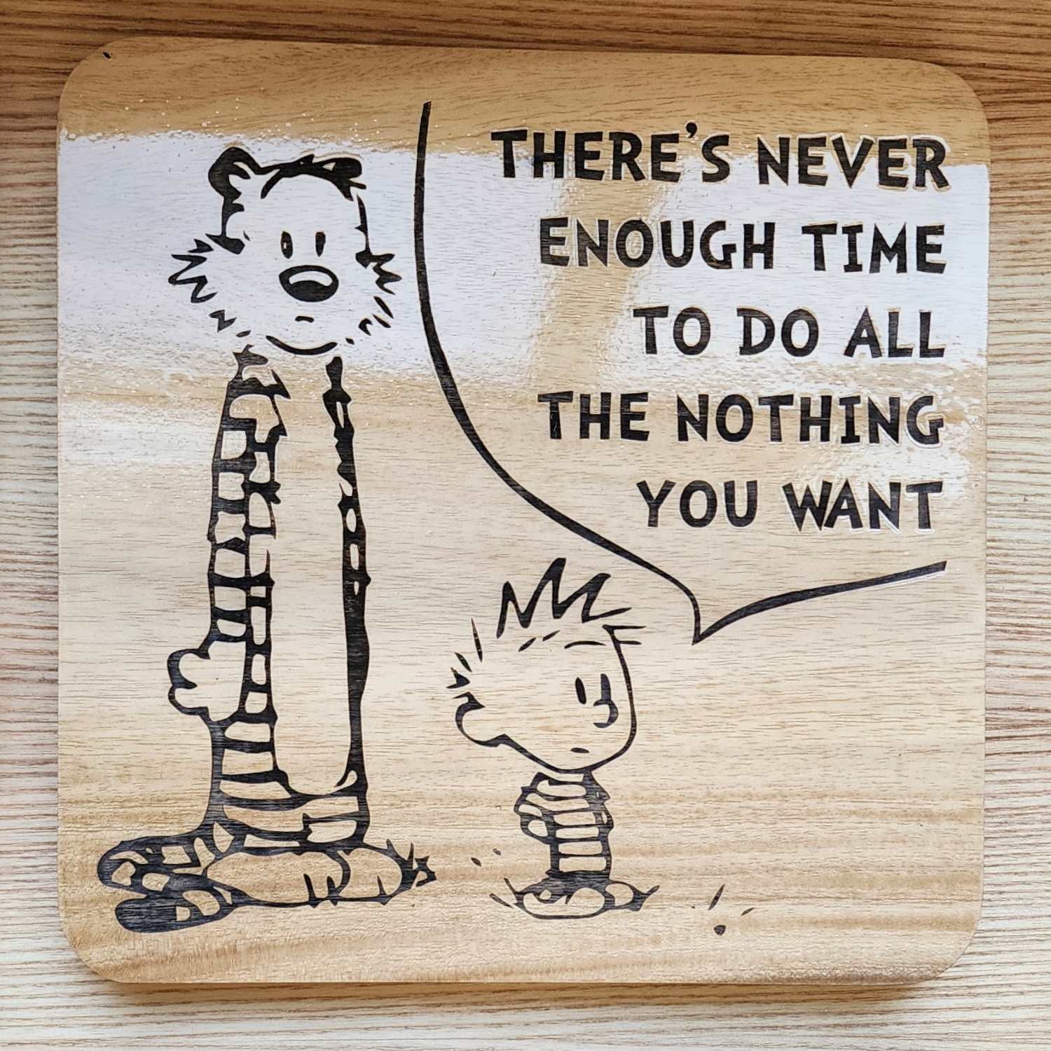 Calvin and Hobbes - Engraved Wooden Coasters - 9 Pieces - Image 13