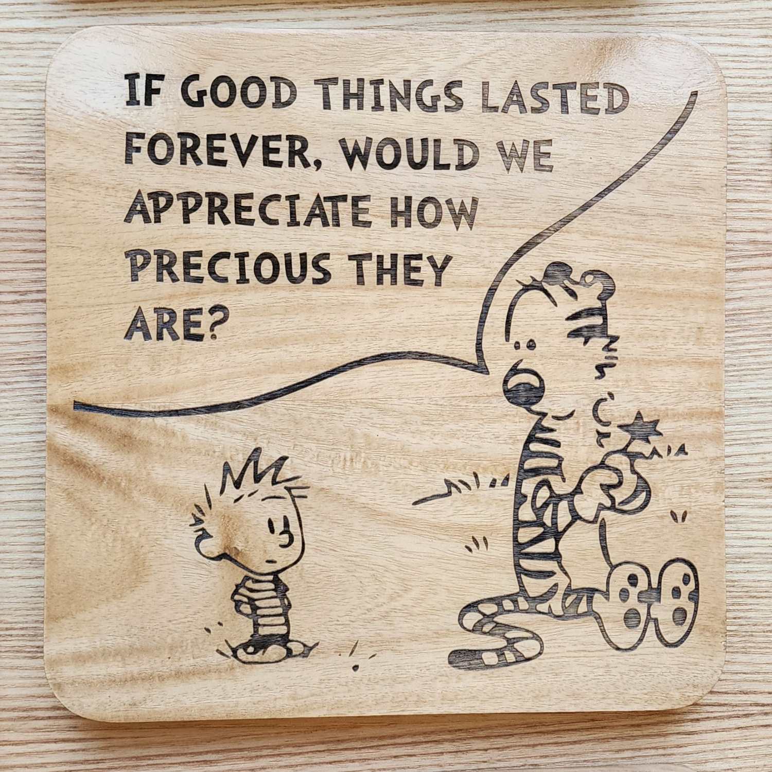 Calvin and Hobbes - Engraved Wooden Coasters - 9 Pieces - Image 14