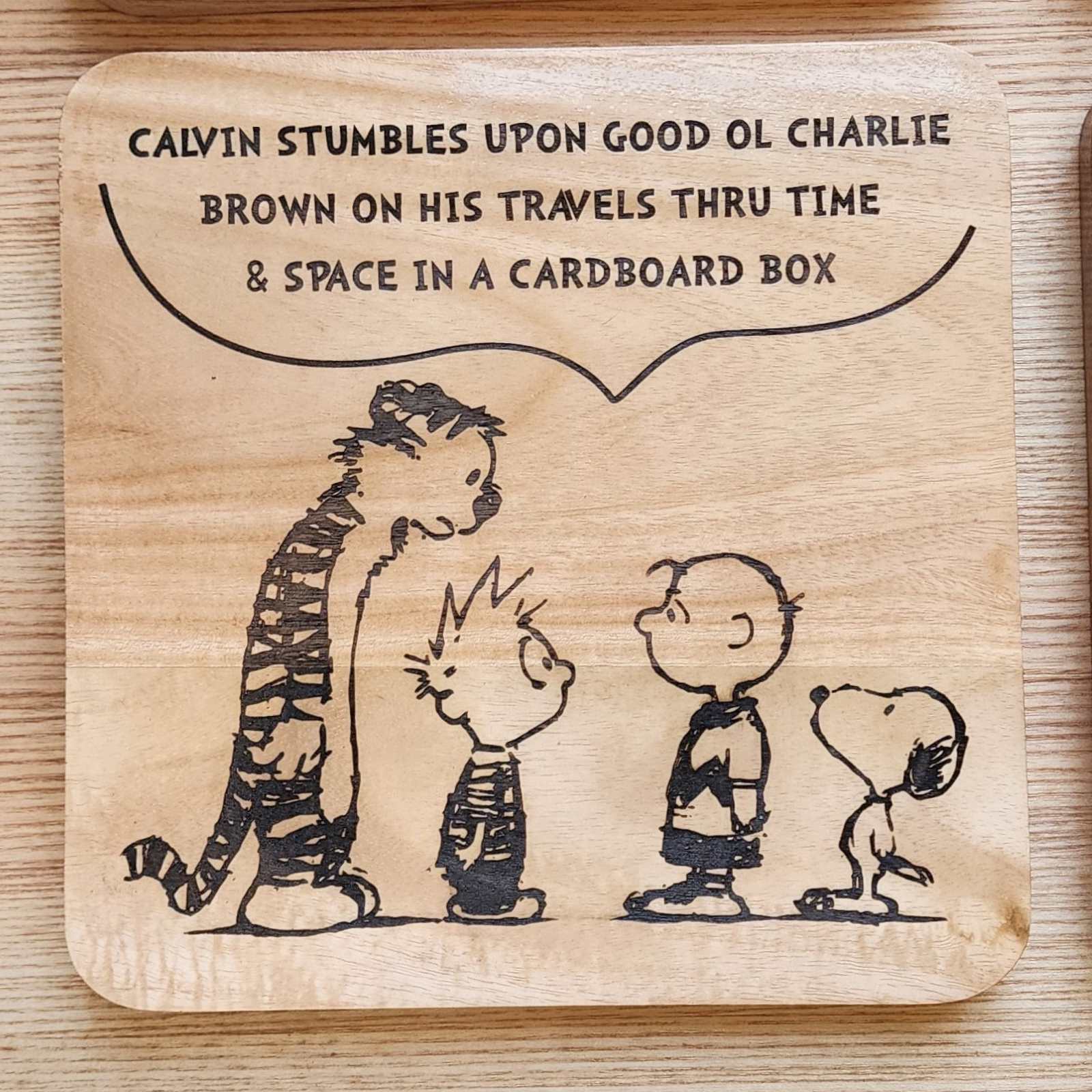 Calvin and Hobbes - Engraved Wooden Coasters - 9 Pieces - Image 7