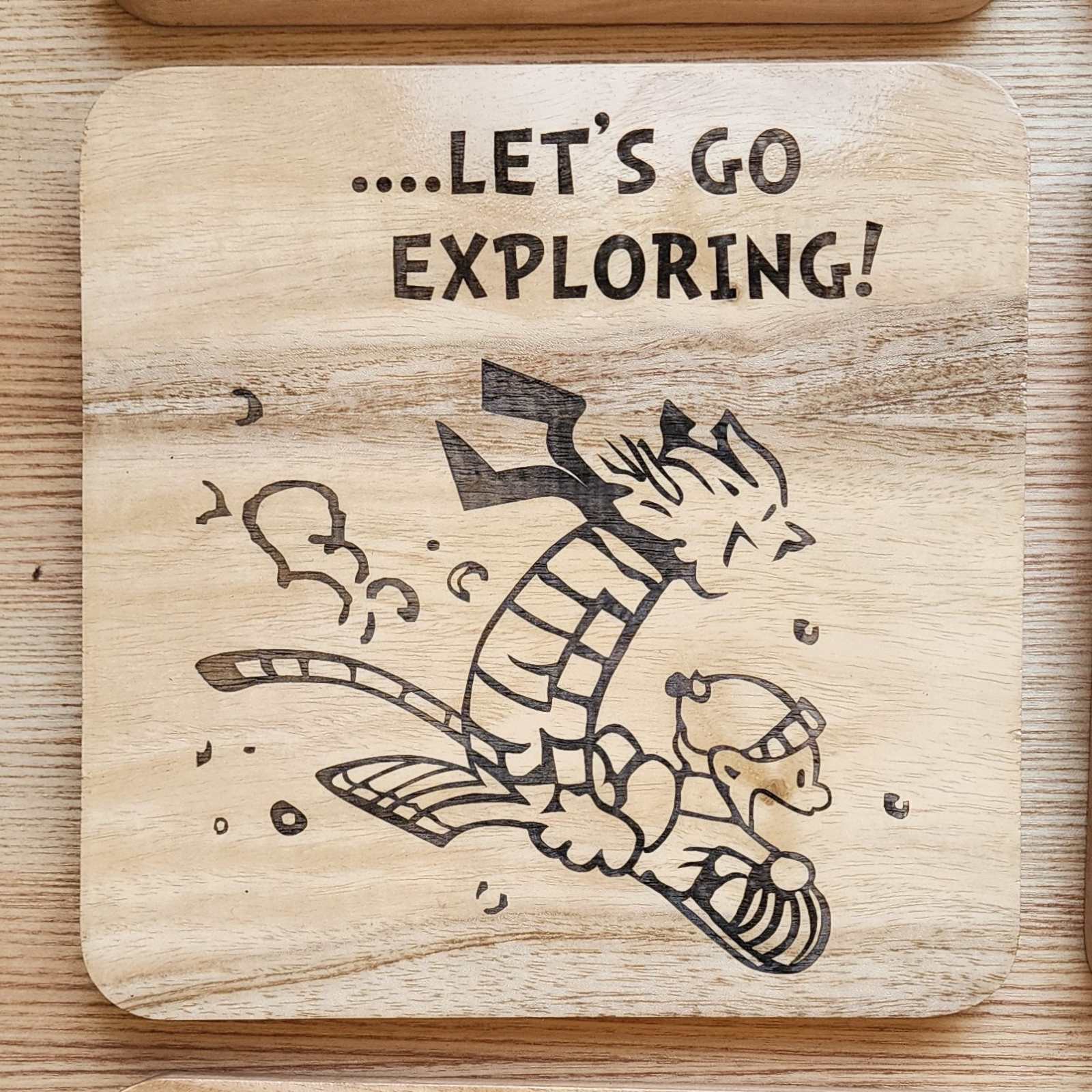 Calvin and Hobbes - Engraved Wooden Coasters - 9 Pieces - Image 8
