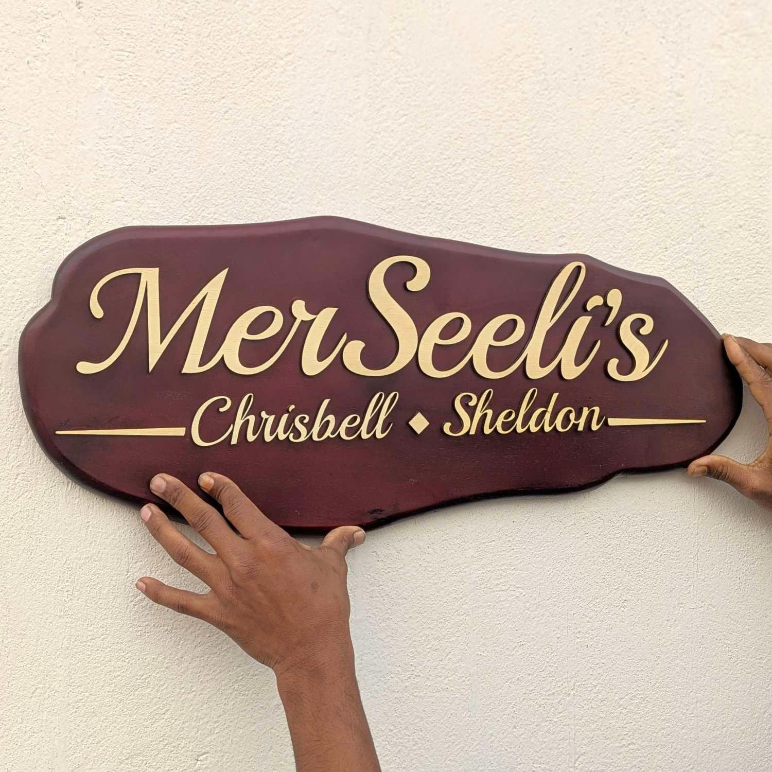Carved Wood Nameplate For Home With 3d Wood Letters - Image 3