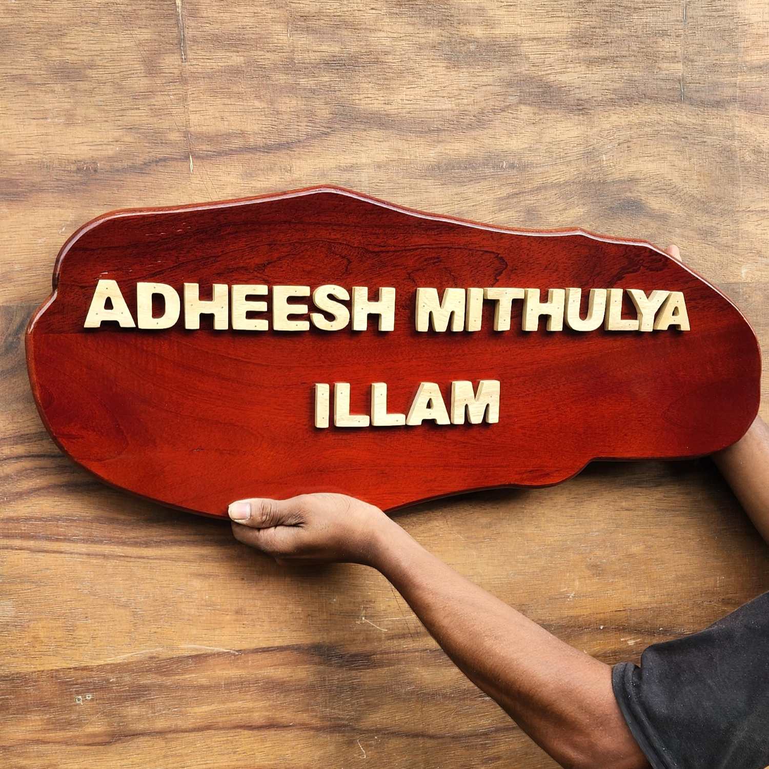 Carved Wood Nameplate For Home With 3d Wood Letters - Image 5