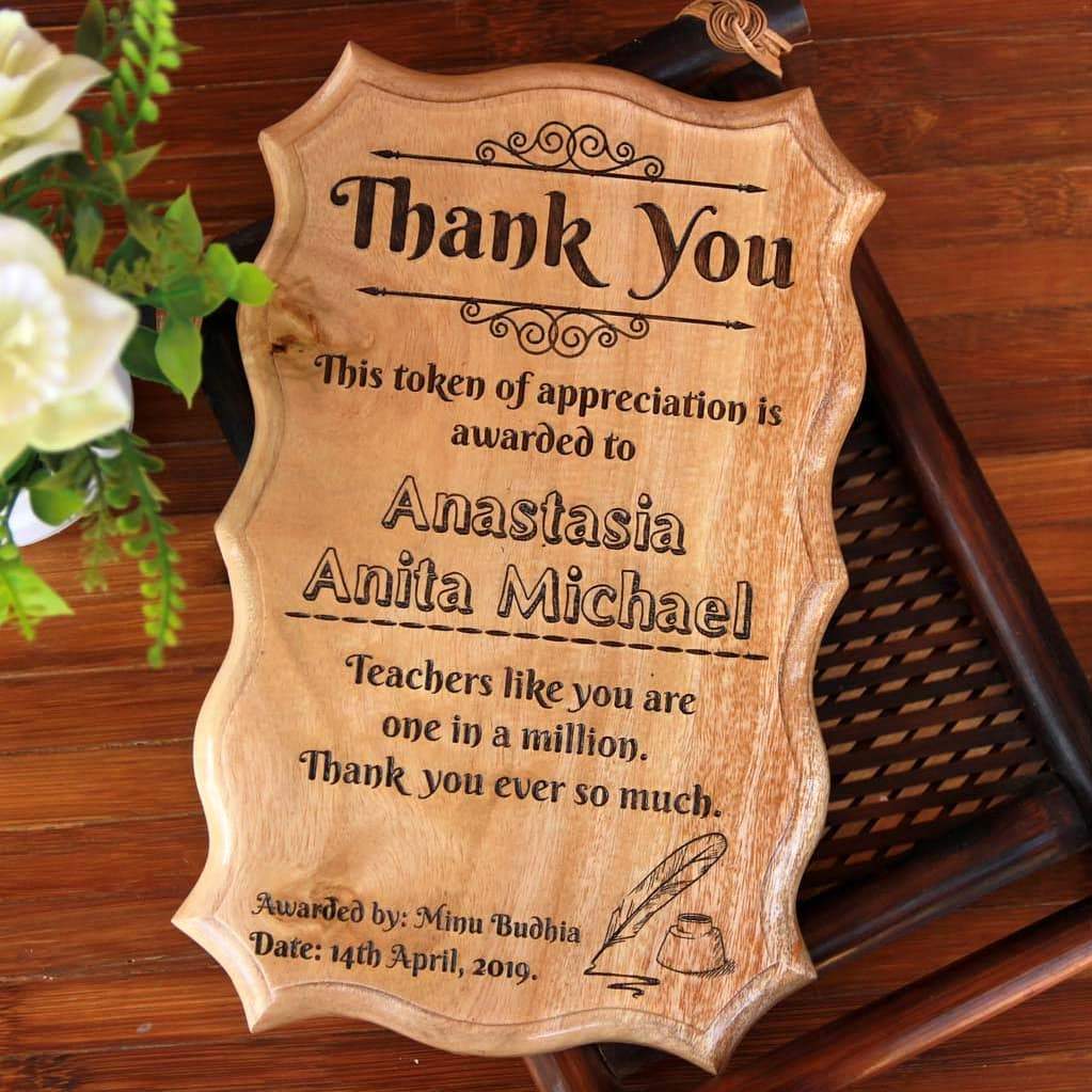 Engraved Wooden Certificate of Appreciation | Corporate Event Gift - Image 2