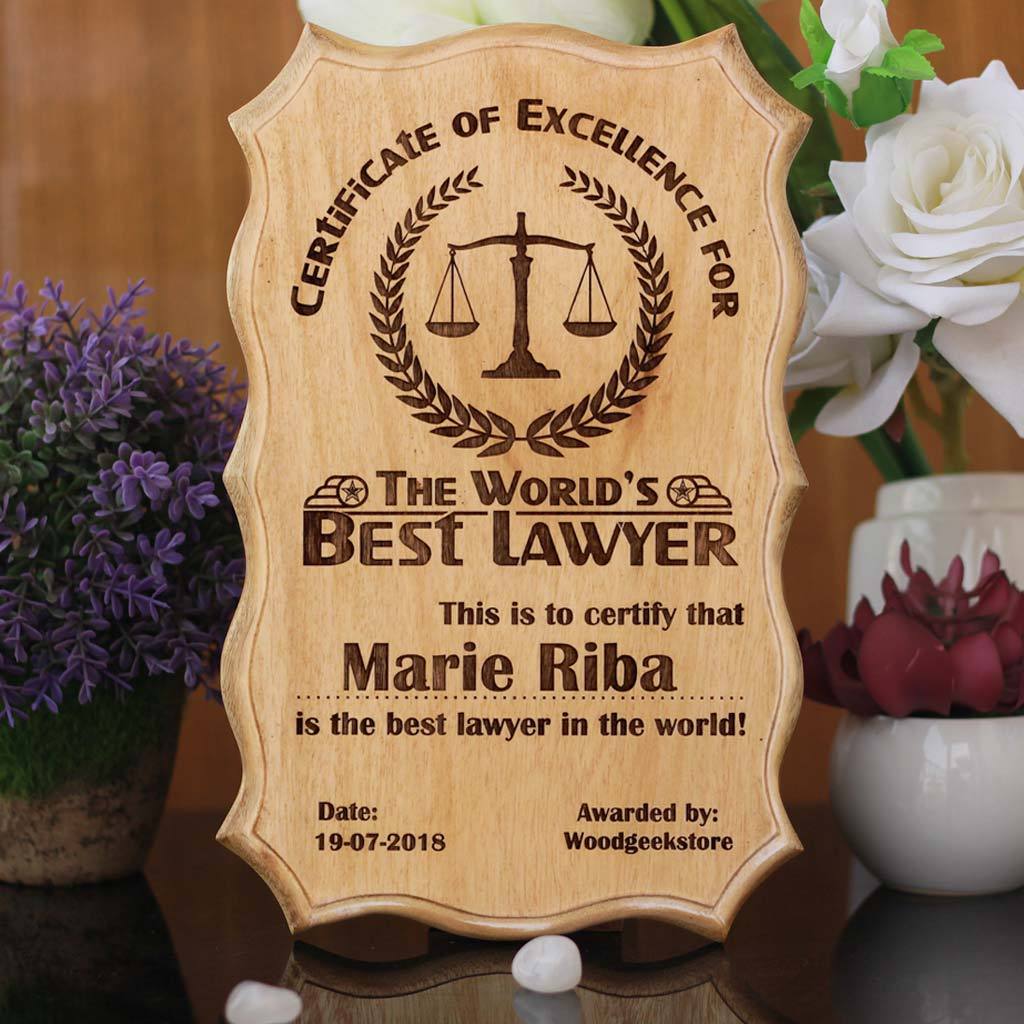 Certificate of Excellence for The World's Best Lawyer