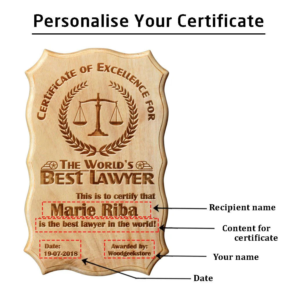 Certificate of Excellence for The World's Best Lawyer - Image 3