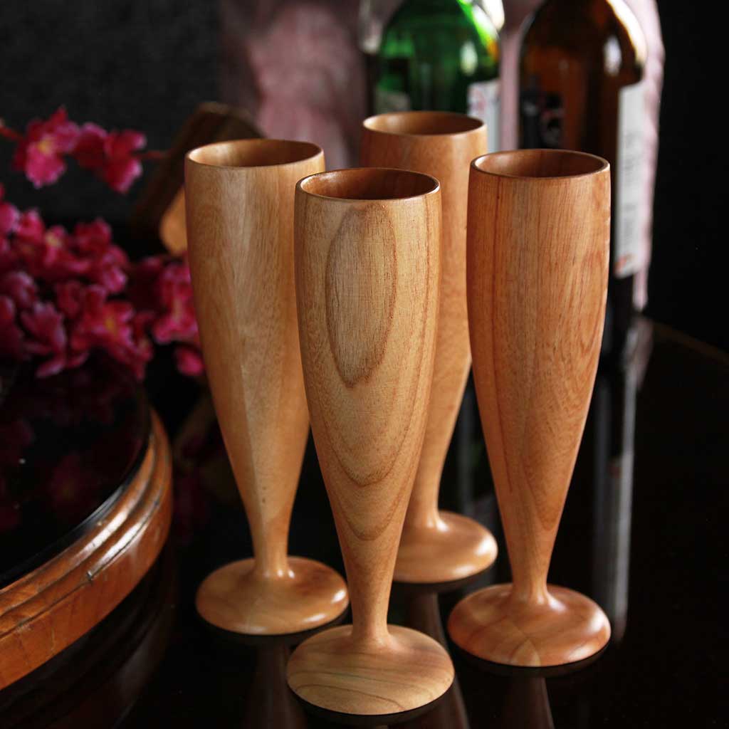 Champagne Glasses | Classy Champagne Flutes | Handmade Wooden Wine Goblets - Image 12