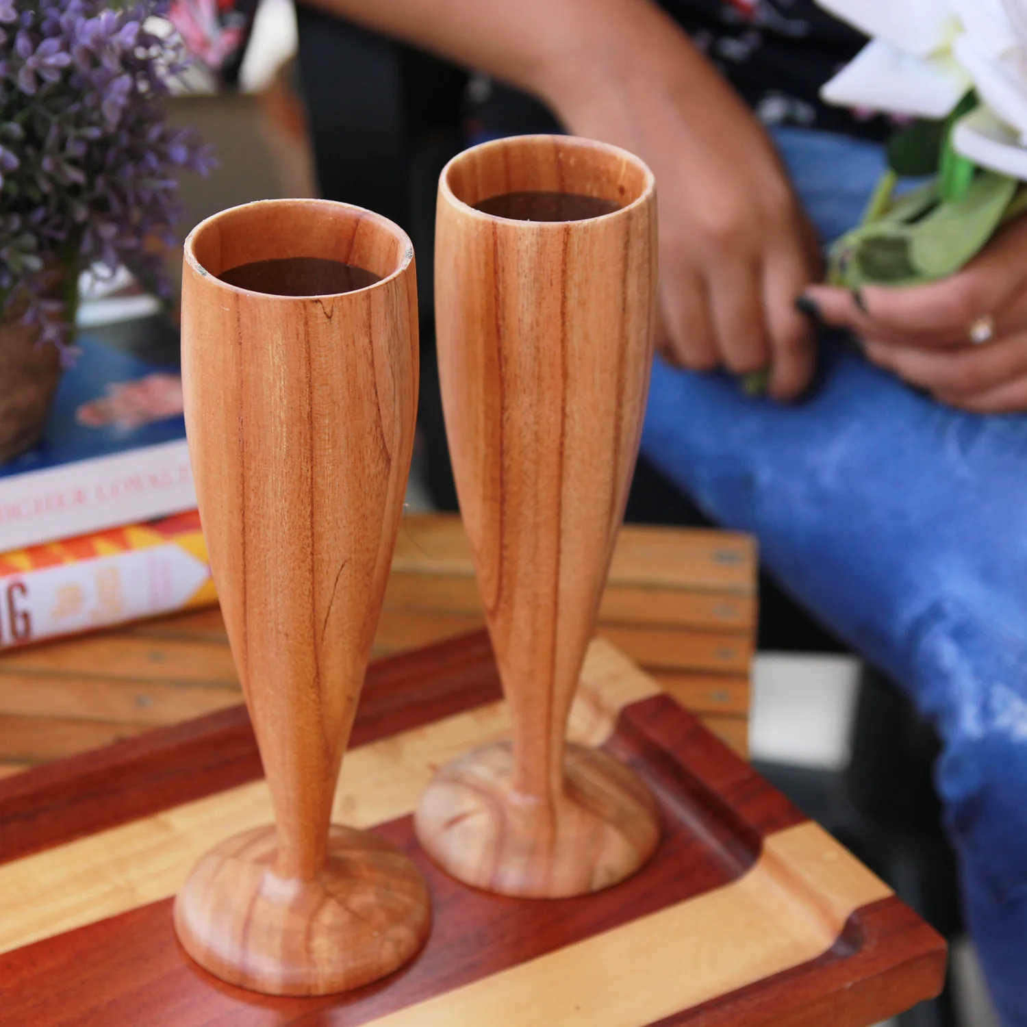 Champagne Glasses | Classy Champagne Flutes | Handmade Wooden Wine Goblets - Image 8
