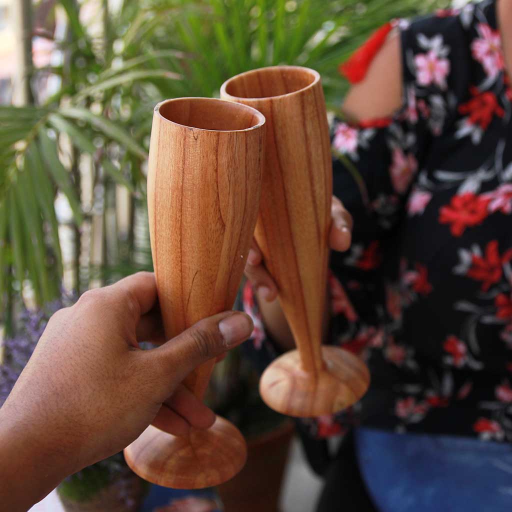 Champagne Glasses | Classy Champagne Flutes | Handmade Wooden Wine Goblets - Image 9